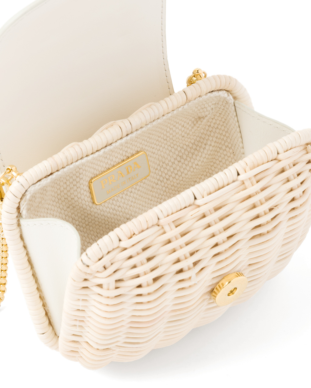 Prada Wicker And Læder Mini-pouch Bílé | 972461RST