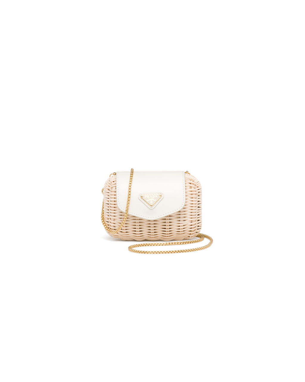 Prada Wicker And Læder Mini-pouch Bílé | 972461RST