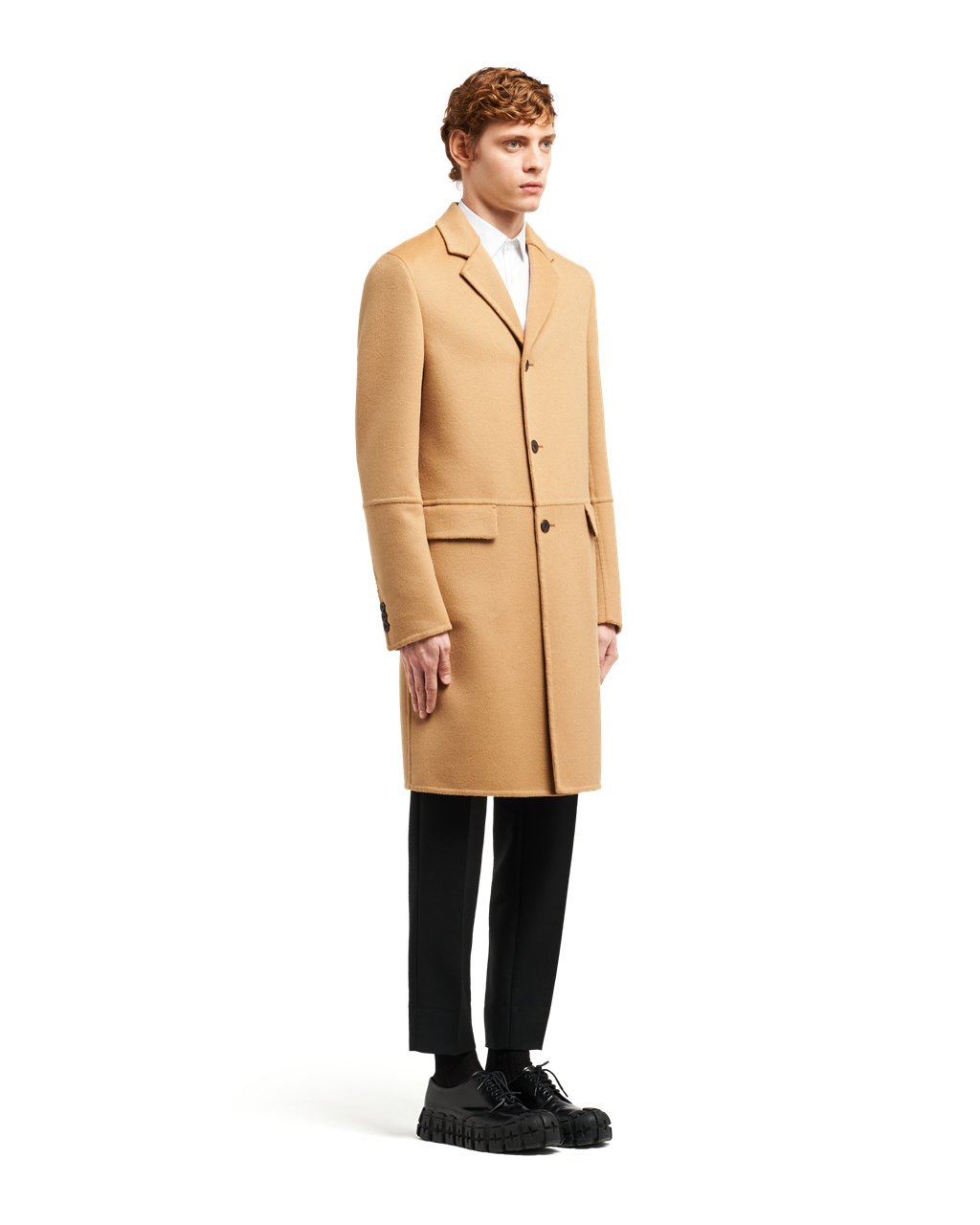 Prada Wool And Angora Coat Hnědé | 518023LTG