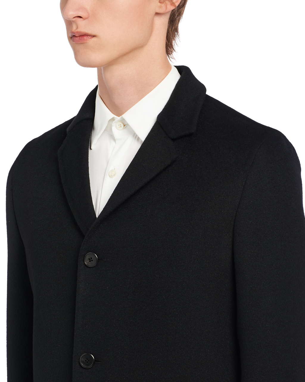 Prada Wool And Angora Coat Černé | 647215ISM