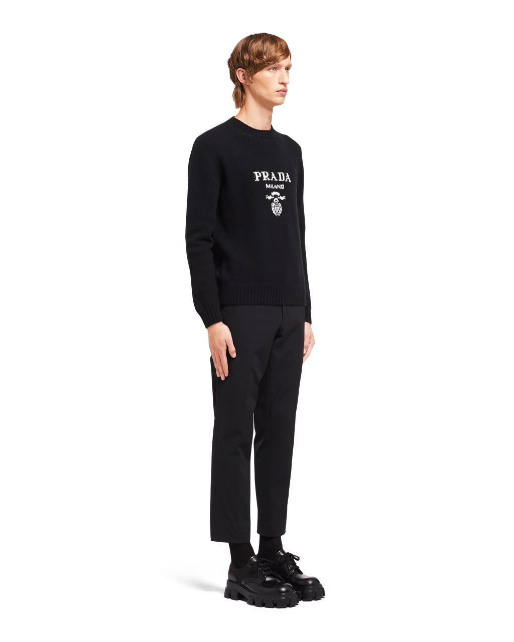 Prada Wool And Cashmere Crew-neck Svetrové Černé | 075326GEN