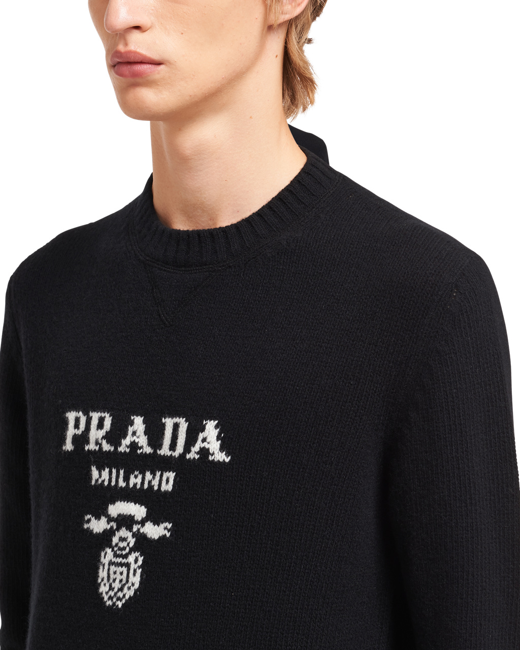 Prada Wool And Cashmere Crew-neck Svetrové Černé | 075326GEN