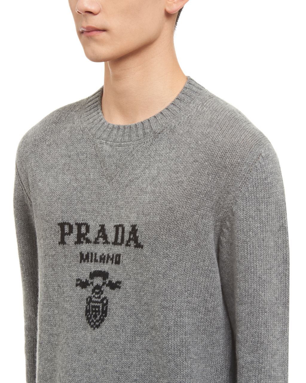 Prada Wool And Cashmere Crew-neck Svetrové Šedé | 164793LFW