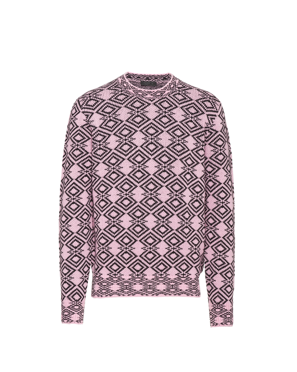 Prada Wool And Cashmere Jacquard Crew-neck Svetrové Růžové Černé | 217645JFZ