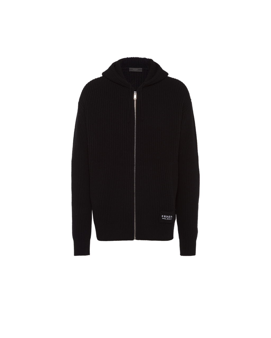 Prada Wool And Cashmere Knit Hoodie Černé | 371052FTO