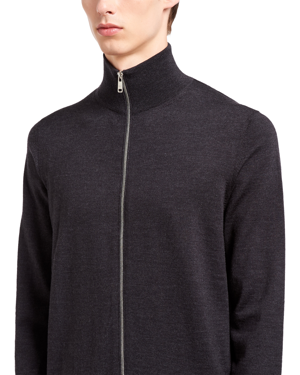 Prada Wool Cardigan Anthracite Gray | 280371BMA