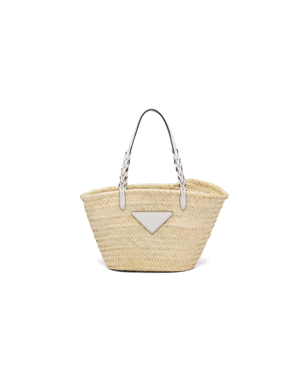 Prada Woven Palm And Læder Tote Bílé | 562437QBU