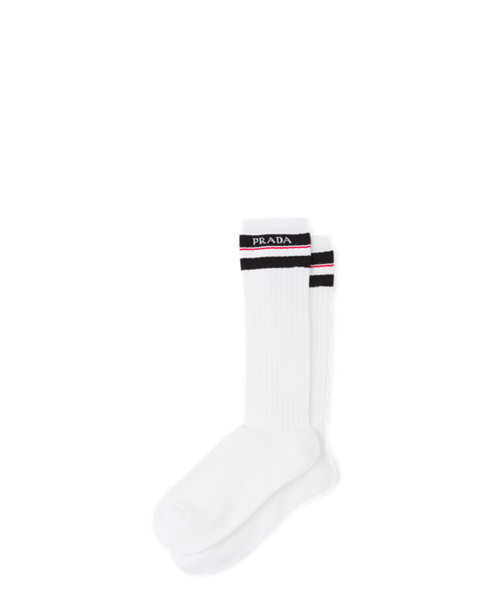 Prada Bavlněné Ankle Socks Bílé | 027546EBV