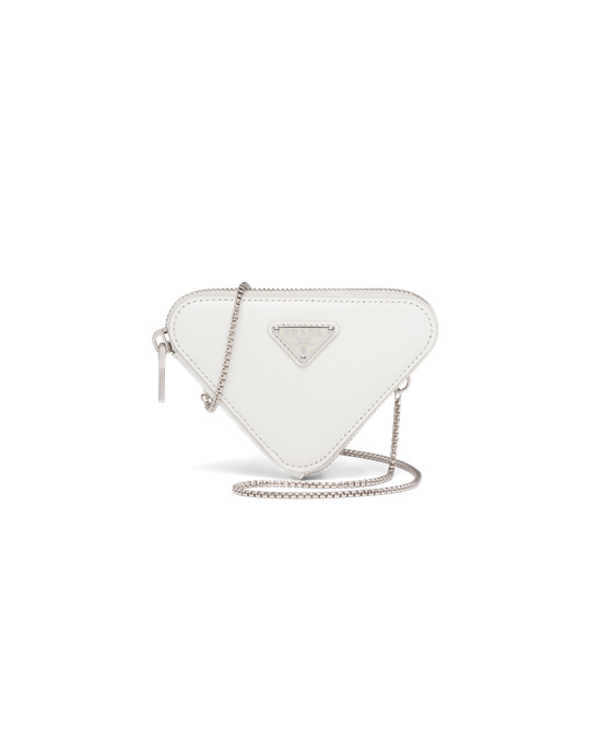 Prada Brushed Læder Mini-pouch Bílé | 608253GPR