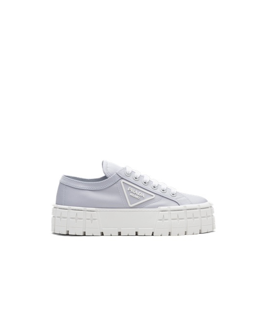 Prada Double Wheel Nylon Gabardine Sneakers Blankyt | 490658JCZ