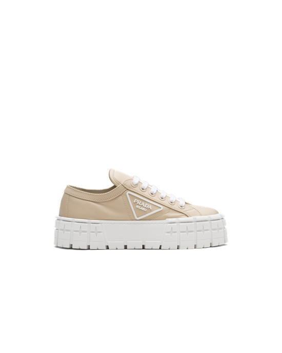 Prada Double Wheel Nylon Gabardine Sneakers Béžový | 546931IXY