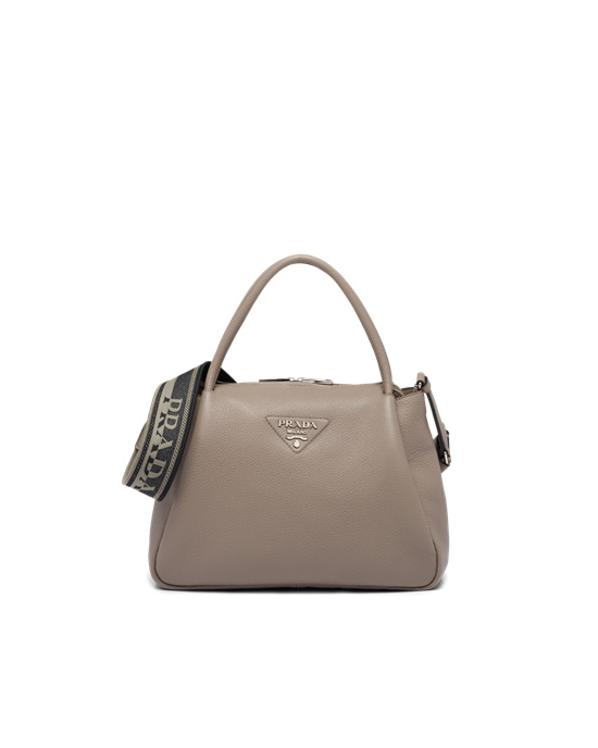 Prada Large Læder Handbag Clay Gray | 608127HOM