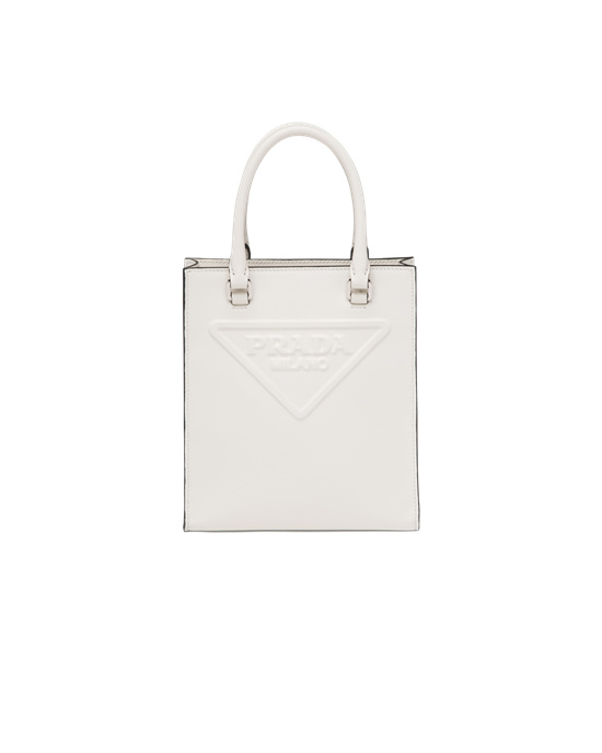 Prada Læder Handbag Bílé | 685039HQU