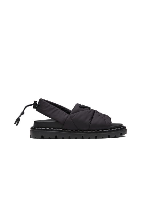 Prada Padded Nylon Sandals Černé | 812065FOE