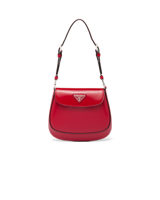 Prada Prada Cleo Brushed Læder Mini Bag Scarlet | 815427ZIC