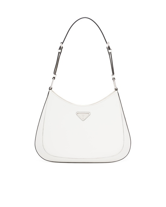 Prada Prada Cleo Brushed Læder Shoulder Bag Bílé | 298607QTZ