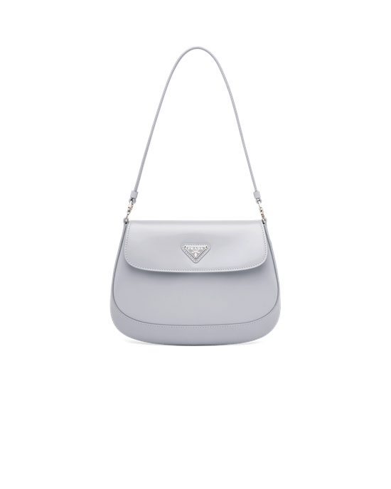 Prada Prada Cleo Brushed Læder Shoulder Bag With Flap Blankyt | 672839RDJ