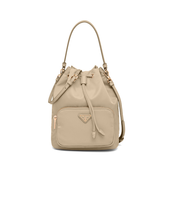 Prada Prada Duet Re-nylon Bucket Shoulder Bag Béžový | 816950CFS