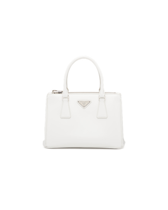 Prada Prada Galleria Brushed Læder Small Bag Bílé | 436217OJN