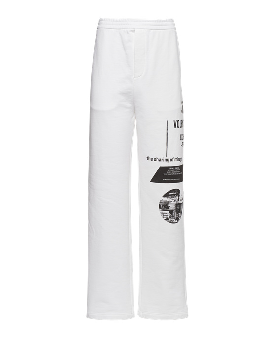 Prada Printed Bavlněné Fleece Pants Bílé Černé | 631892TDC