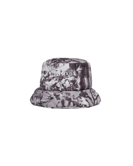 Prada Printed Re-nylon Bucket Hat Cloudy Gray | 345621GPU