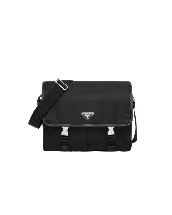 Prada Re-nylon And Saffiano Læder Shoulder Bag Černé | 097154CNJ