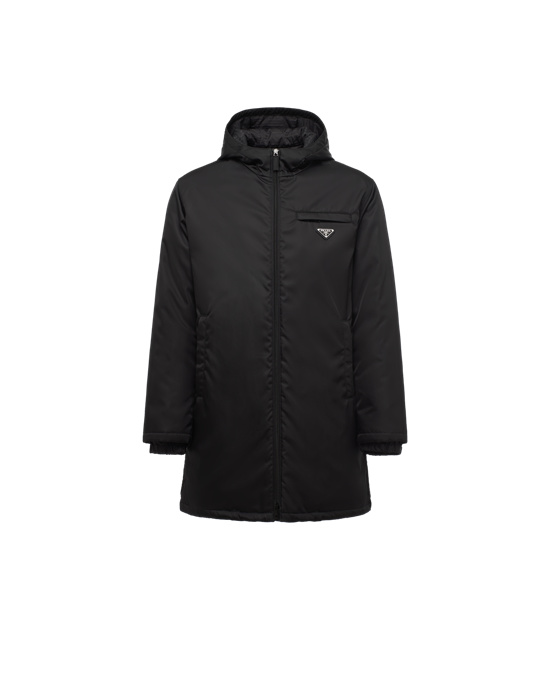 Prada Re-nylon Gabardine Puffer Coat Černé | 345608PBR