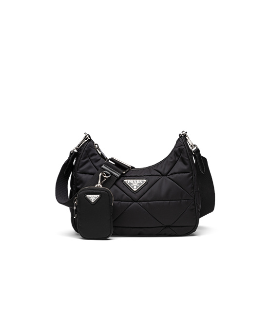 Prada Re-nylon Padded Hobo Bag Černé | 379821LQC