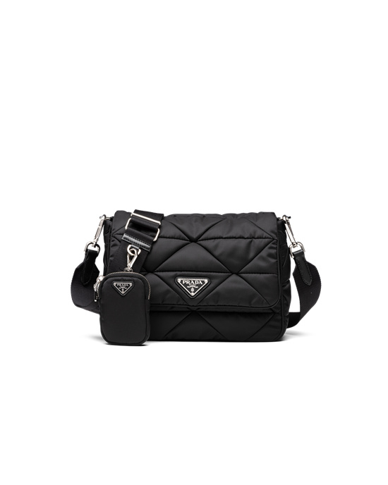 Prada Re-nylon Padded Shoulder Bag Černé | 953108DYX