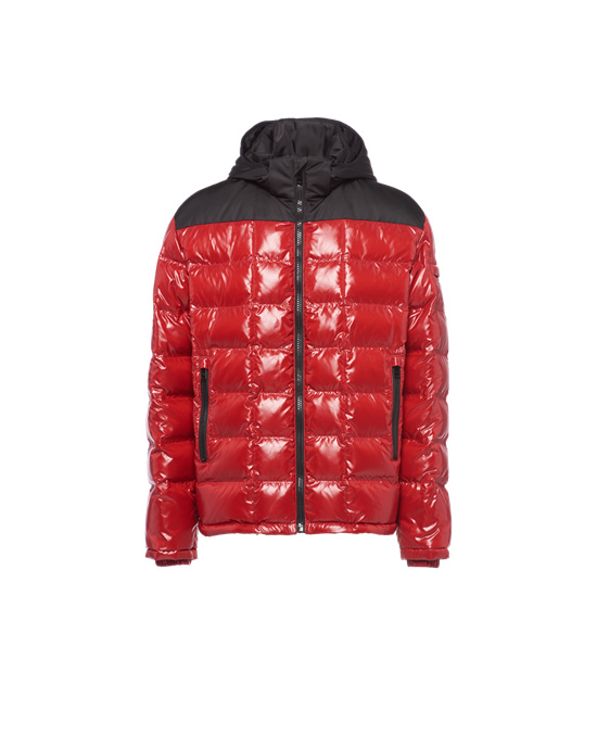 Prada S Kapucí Nylon Down Jacket Červené | 869041ODP