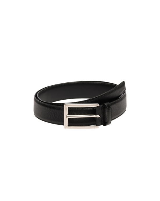 Prada Saffiano Læder Belt Černé | 295743LVR