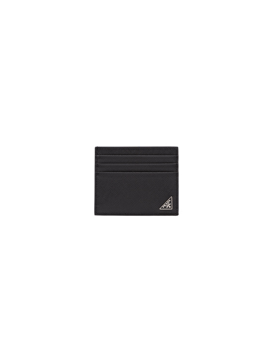 Prada Saffiano Læder Card Holder Černé | 347890VTZ