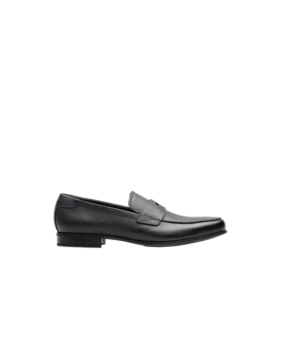 Prada Saffiano Læder Loafers Černé | 952387WNA