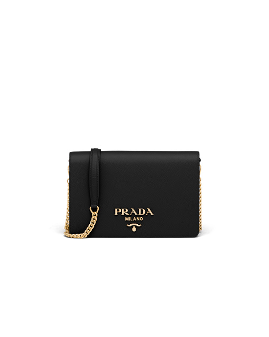 Prada Saffiano Læder Mini Bag Černé | 402795RIW