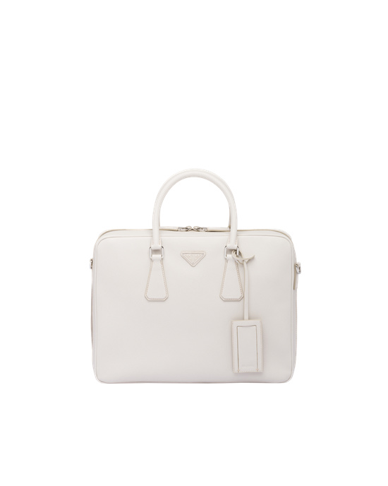 Prada Saffiano Læder Pracovní Bag Bílé | 367419JCH