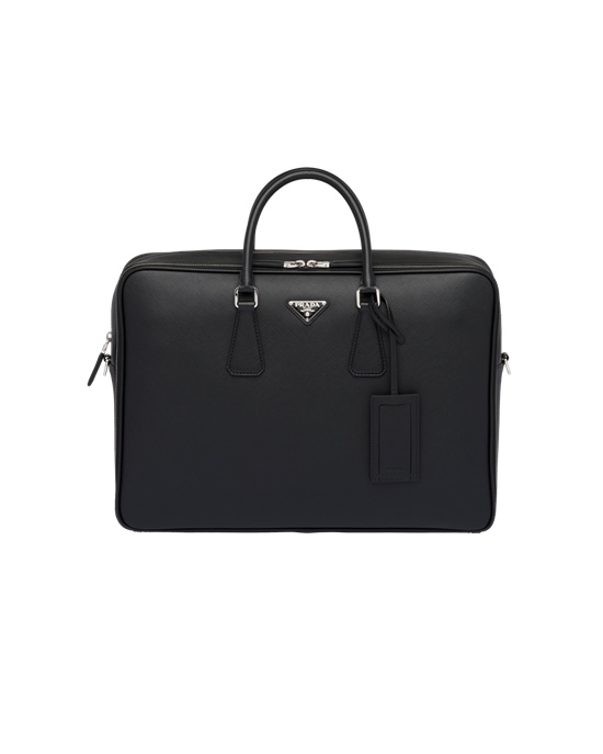 Prada Saffiano Læder Pracovní Bag Černé | 491208FMW