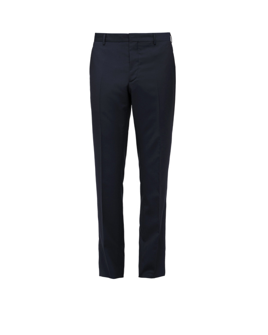 Prada Slim-fit Wool Trousers Tmavě Blankyt | 964103VCG