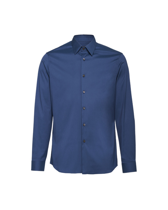 Prada Stretch Poplin Shirt Blankyt | 536148ZHQ