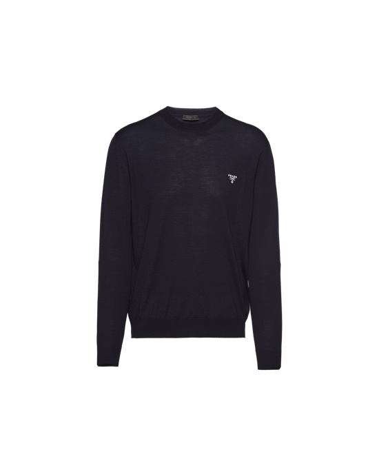 Prada Superfine Wool Crew-neck Svetrové Tmavě Blankyt | 314870GSA