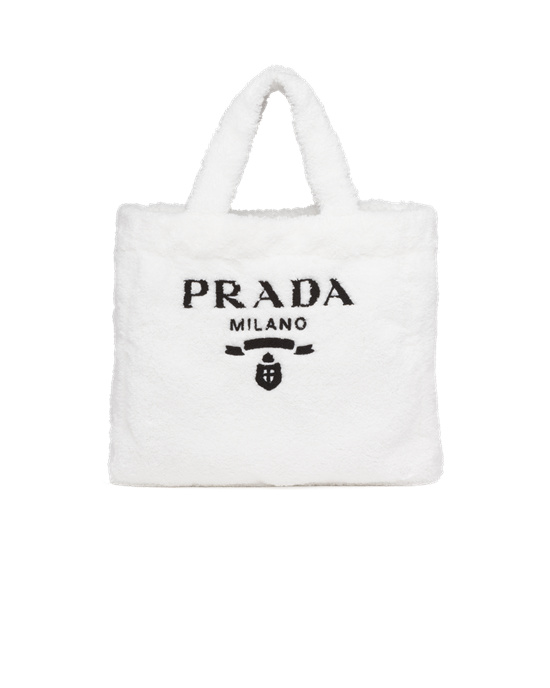 Prada Terry Tote Bag Bílé Černé | 628074CQG