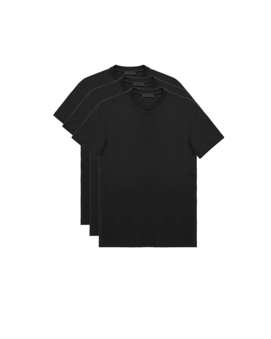 Prada Three Pack Bavlněné Jersey T-shirts Černé | 695487JQP