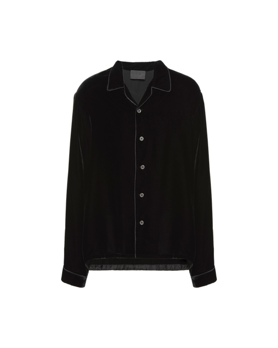 Prada Velvet Shirt Černé | 864370FIL