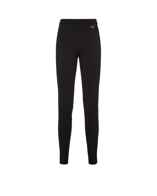 Prada Viscose And Wool Leggings Černé | 584623IAK