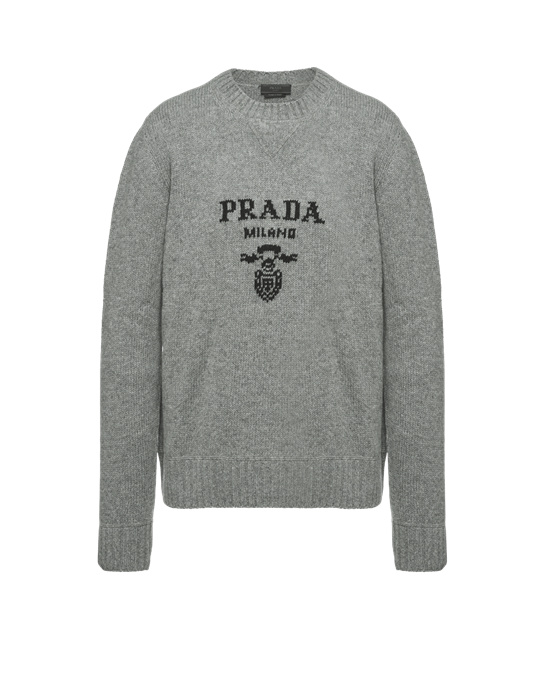 Prada Wool And Cashmere Crew-neck Svetrové Šedé | 164793LFW